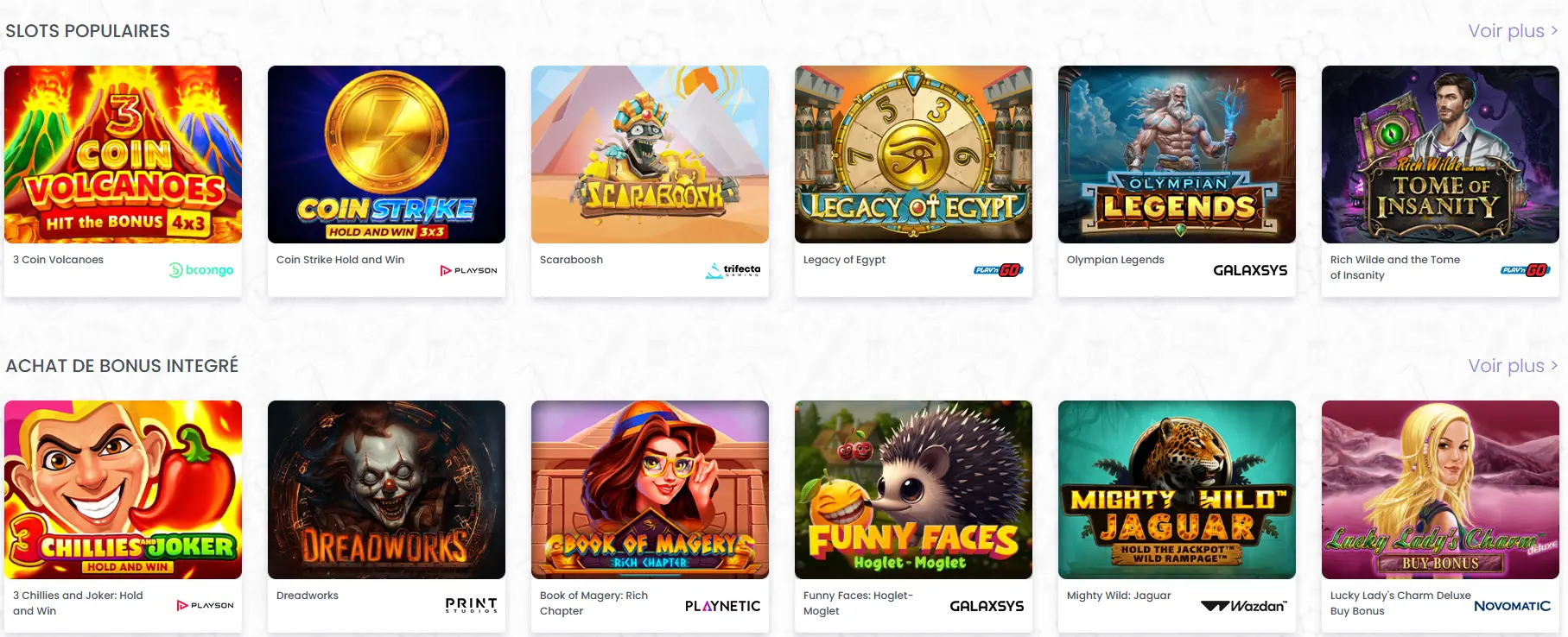 Jeux casino au Madnix Casino