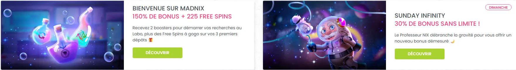 Bienvenue sur Madnix au Madnix Casino